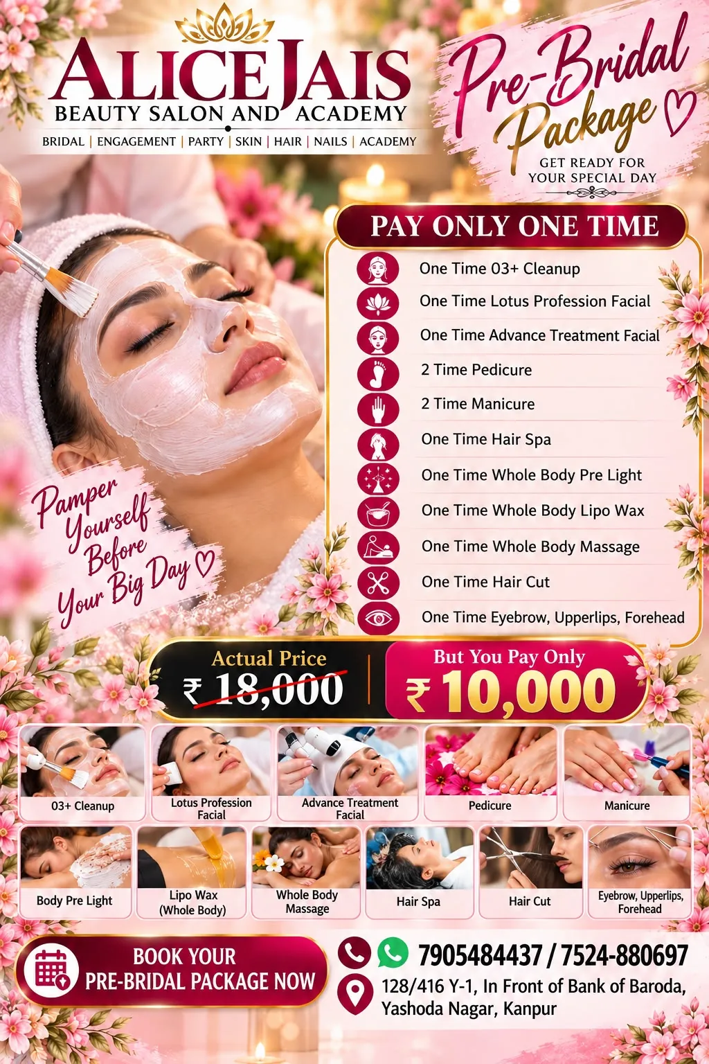 Pre-Bridal Package - Rs. 10,000 - Alice Jais Beauty Salon and Academy