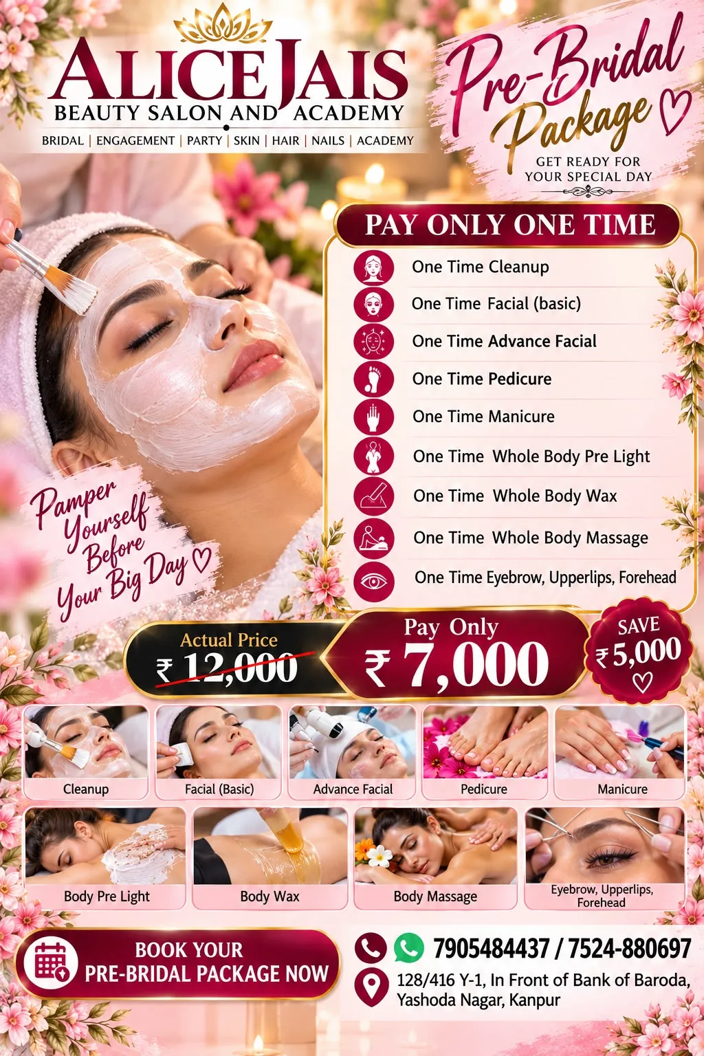 Pre-Bridal Package - Rs. 7,000 - Alice Jais Beauty Salon and Academy
